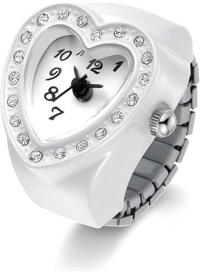 مجوهرات - ساعات يد دائرية أنالوج للرجال والنساء، سهلة القراءة، تعمل بحركة كوارتز، خواتم ساعة قابلة للتعديل. - Image 1